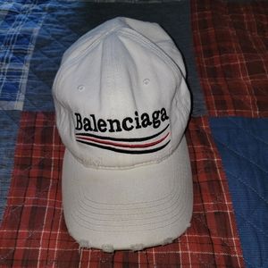 Balenciaga destroyed hat.